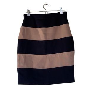 Knee length striped skirt